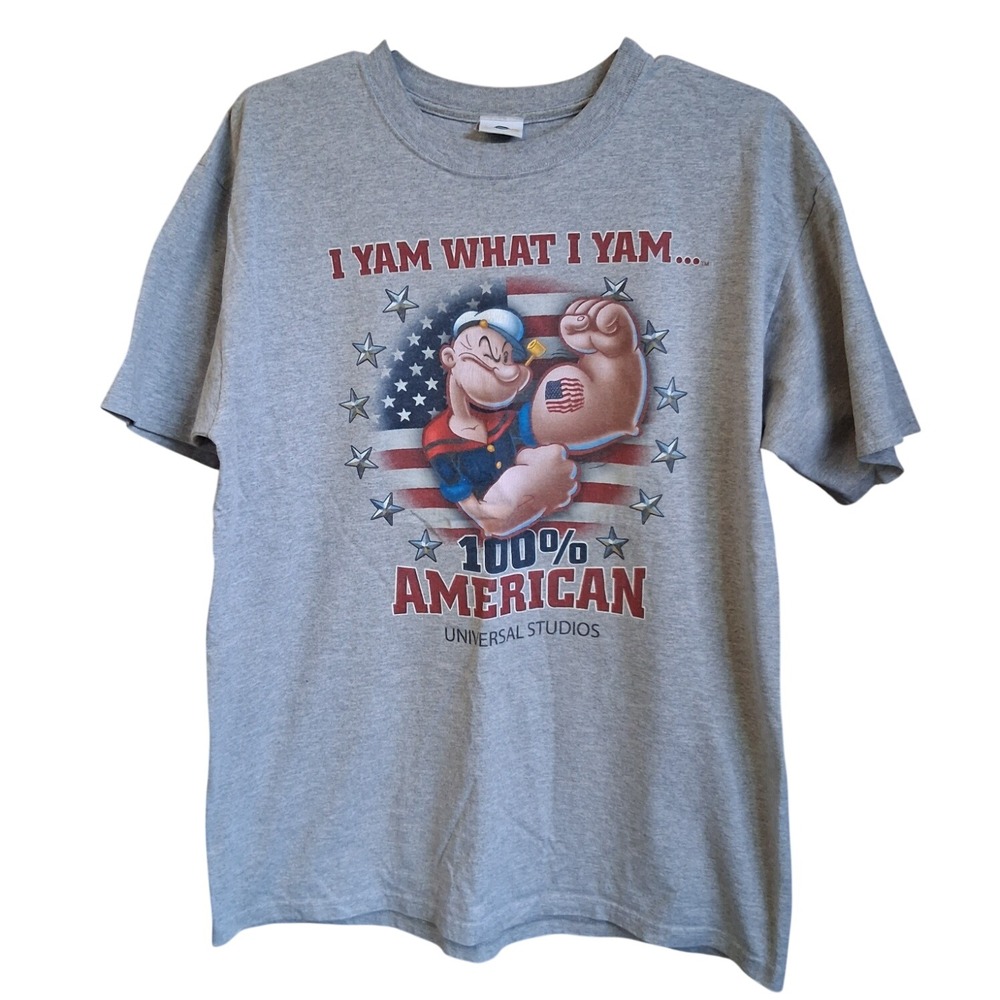 Vintage Popeye Universal Studios 100% American Graphic‎ SS Tee XL EUC